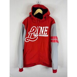 Line Skis Artillery Shell Technical Streetwear Jacket Red Grey Mens XL Full‎ Zip